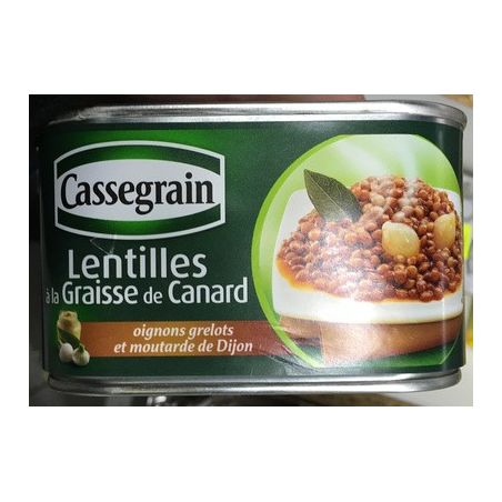 Cassegrain Lentilles Cuisinées Façon Sud Ouest, Graisse De Canard Et Oignons Grelots 410G