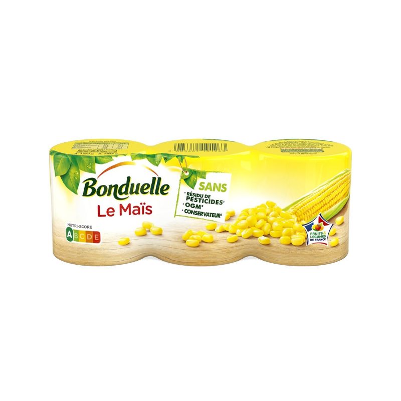 Bonduelle Maïs S/Sucres Ajoutés : Les 3 Boites De 140G Net Égoutté