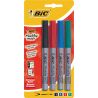 Bic Marking Fine Ecolutions Marqueurs Permanents À Pointe Conique - Couleurs Assorties, Blister De 4