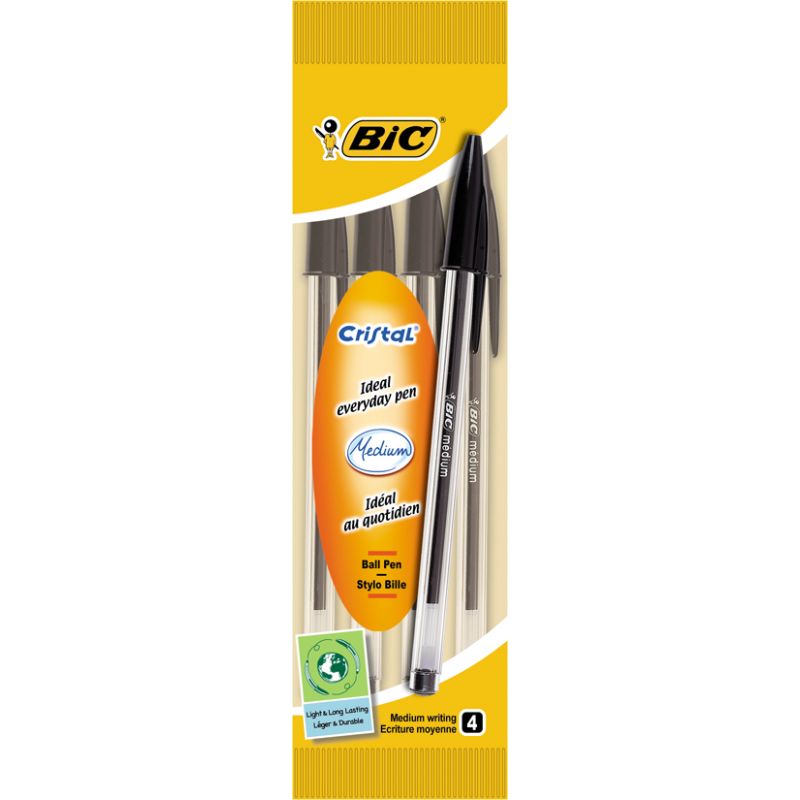 Bic P4.Cristal Noir P.Moy.Bic