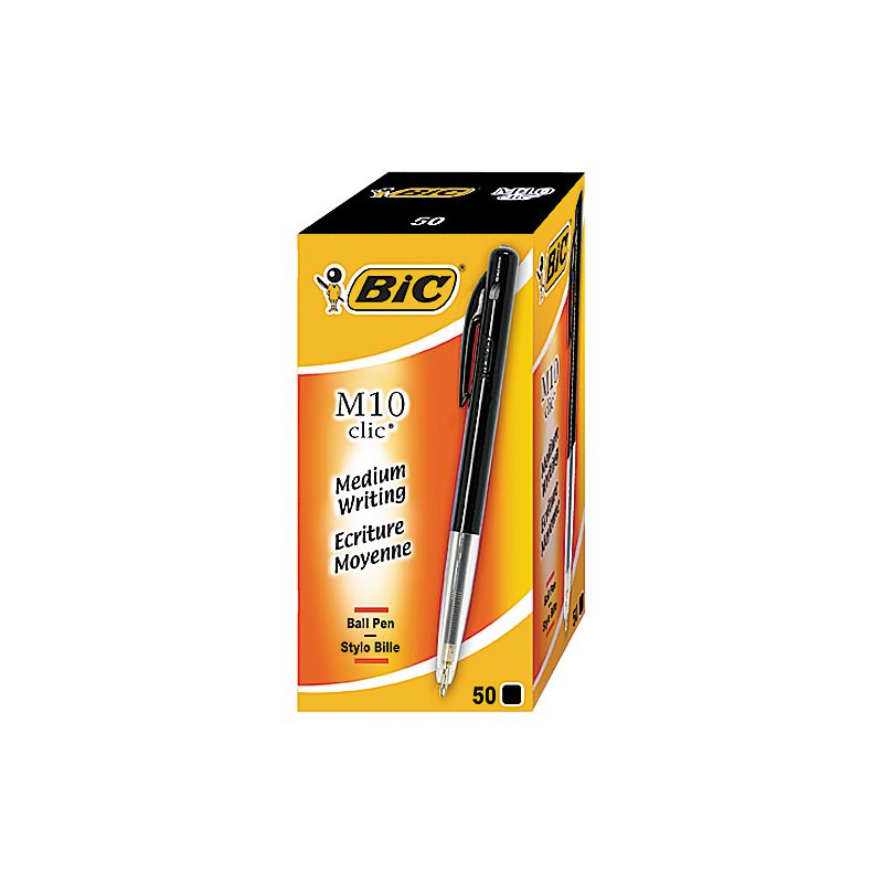 Bic 50 Stylos M10 Medium Noir