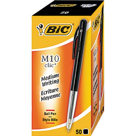 Bic 50 Stylos M10 Medium Noir