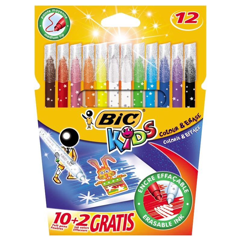 Bic Kids 10+2Feut.Col.Colour&Erase