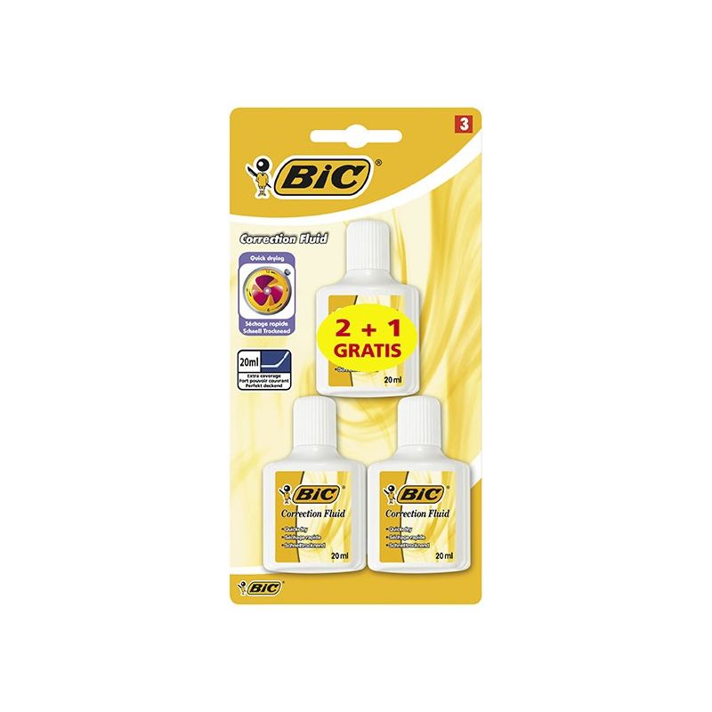 Bic 3 Flac.Correc. Fluid20Ml