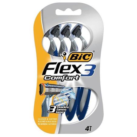 Bic Flex3 Rasoirs Jetables Pour Homme Blister De 4