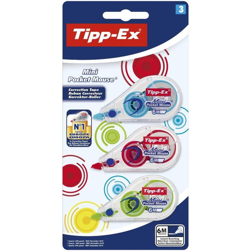 Bic Tipp-Ex Mini Pocket Ruban Correcteurs 6Mx5Mm X3