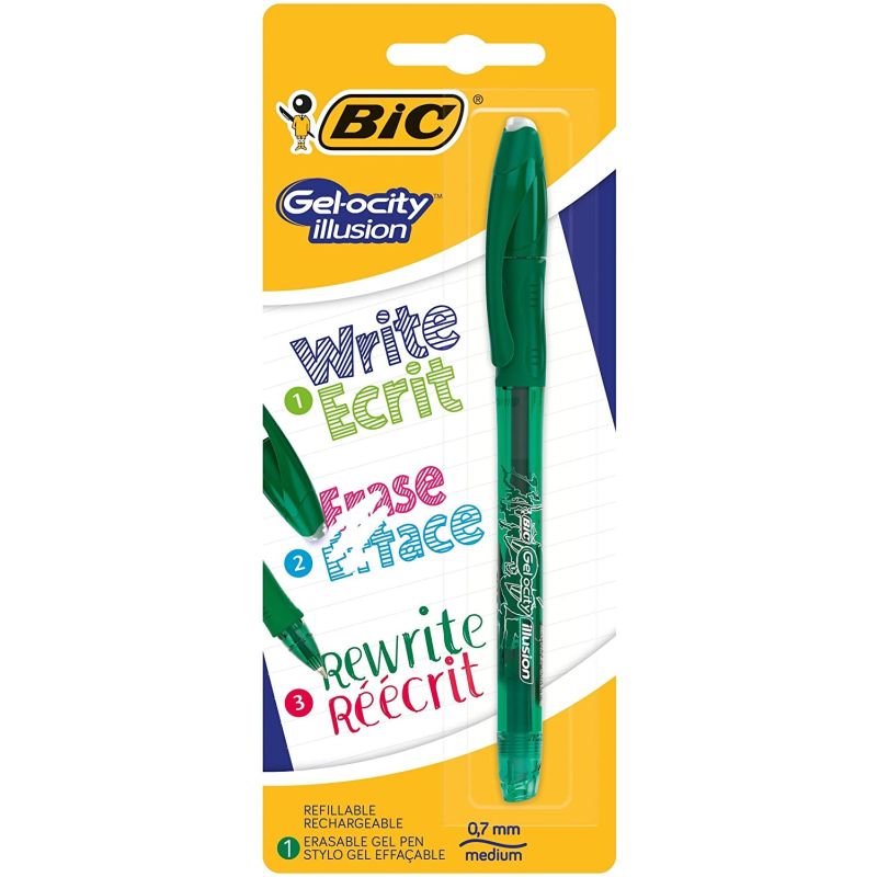 Bic Stylo Roller Gel Gelocity Illusion Vert X1