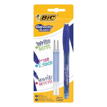 Bic Roller Gel De Pression (Gel Ocity Illusion, 0,3 Mm) 1 Pièce Avec 2 Refills Bleu 944017