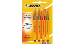 Bic Orange Grip Blister De 4 Stylos-Billes Noir/Blue/Rouge/Vert