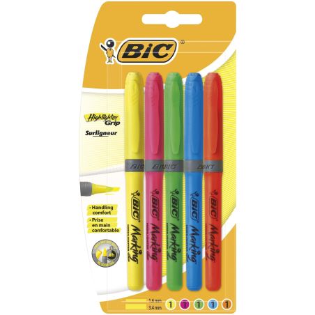 Bic Surligneurs Highlighter Grip Briteliner X5