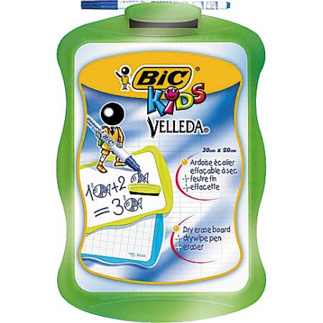 Bic Ardoises Ergo Effaçable 20 X 31 Cm Double Face Unie/Séyes + Feutre Brosse