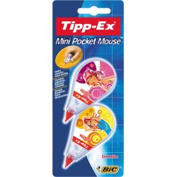 Bic Tipp-Ex Mini Pocket Mouse Décor Blister De 2 Rubans Correcteurs