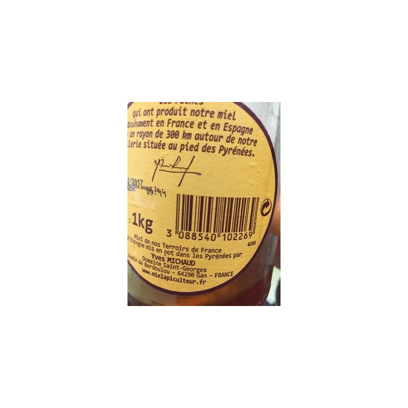 Miel L'Apiculteur Api Terr Liq Pt Verre 1Kg