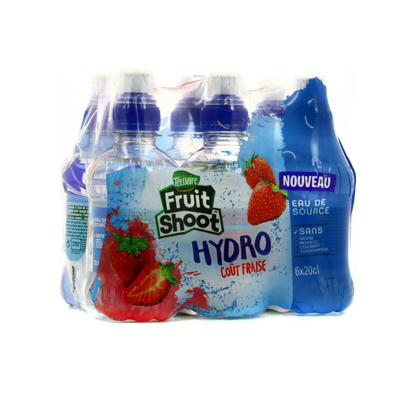 Teisseire Fruit Shoot Hydro Eau Goût Fraise Bouteilles 6X20Cl