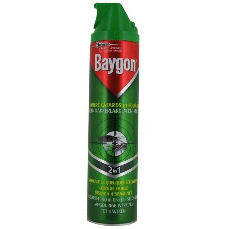 Baygon Aérosol Contre Cafards Et Fourmis 2 En 1 : La Bombe De 400 Ml