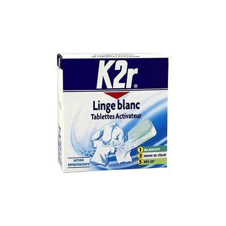 K2R Activateur De Lavage Linge Blanc 10 Tablet.Bte 200G