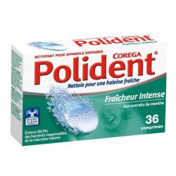 Polident Comprimés Quotidiens Fraîcheur Intense Pour Appareil Dentaire X36