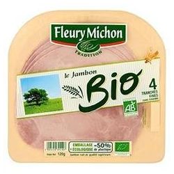 Fleury Michon 120G 4 Tranches Fine Jambon Bio Sans Couenne
