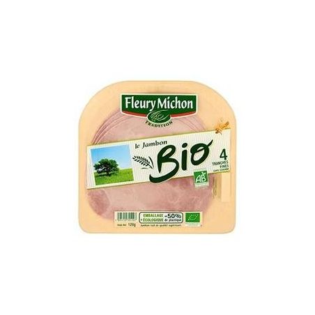 Fleury Michon 120G 4 Tranches Fine Jambon Bio Sans Couenne