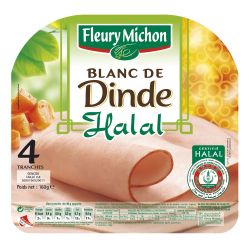 Fleury Michon 4 Tranches Blanc Dinde Halal 160G