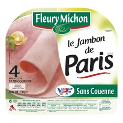Fleury Michon 160G 4 Tranches Jambon De Paris Sans Couenne