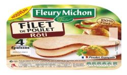 Fleury Michon Filet De Poulet Rôti Tranches Épaisses X4 120G