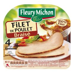 Fleury Michon 120G 4 Tranches Filet Poulet Braise