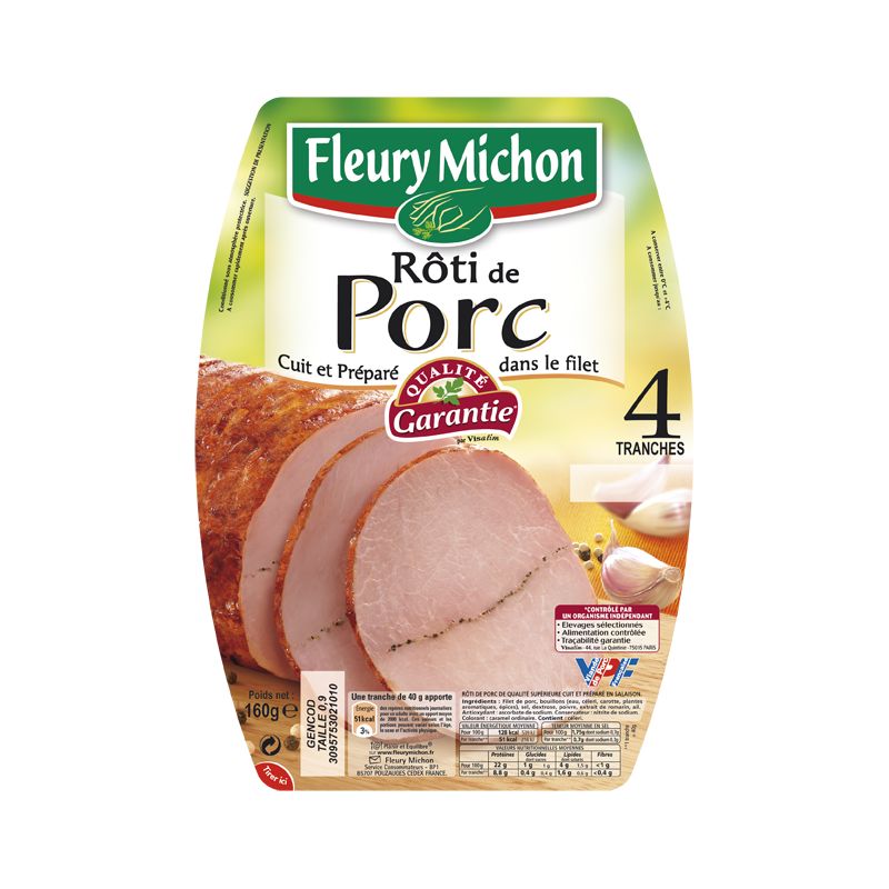 Fleury Michon 160G Roti De Porc Ds Filet 4Tr F.Michon