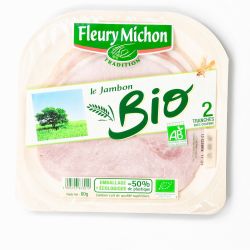 Fleury Michon 80G 2 Tranches Jambon Bio Avec Couenne