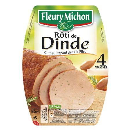 Fleury Michon 160G 4 Tranches Roti Dinde Dansle Filet