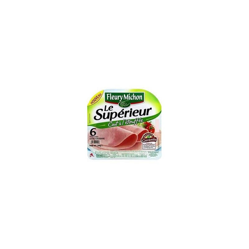 Fleury Michon 240G 6 Tranches Jambon Le Superieur Sans Couenne Etouffee