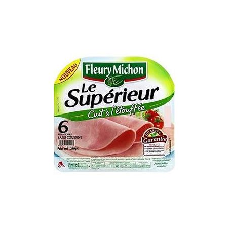 Fleury Michon 240G 6 Tranches Jambon Le Superieur Sans Couenne Etouffee