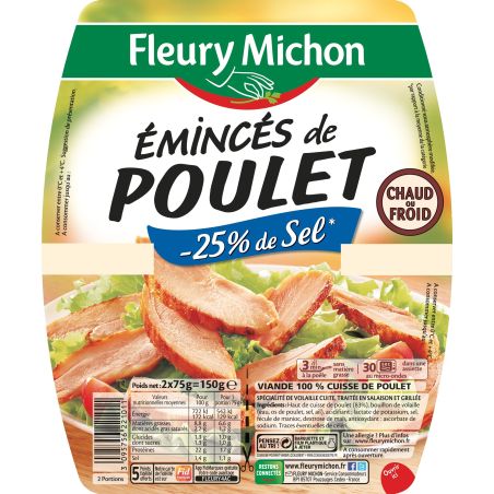 Fleury Michon Emincés De Poulet Grillé -Sel 150G
