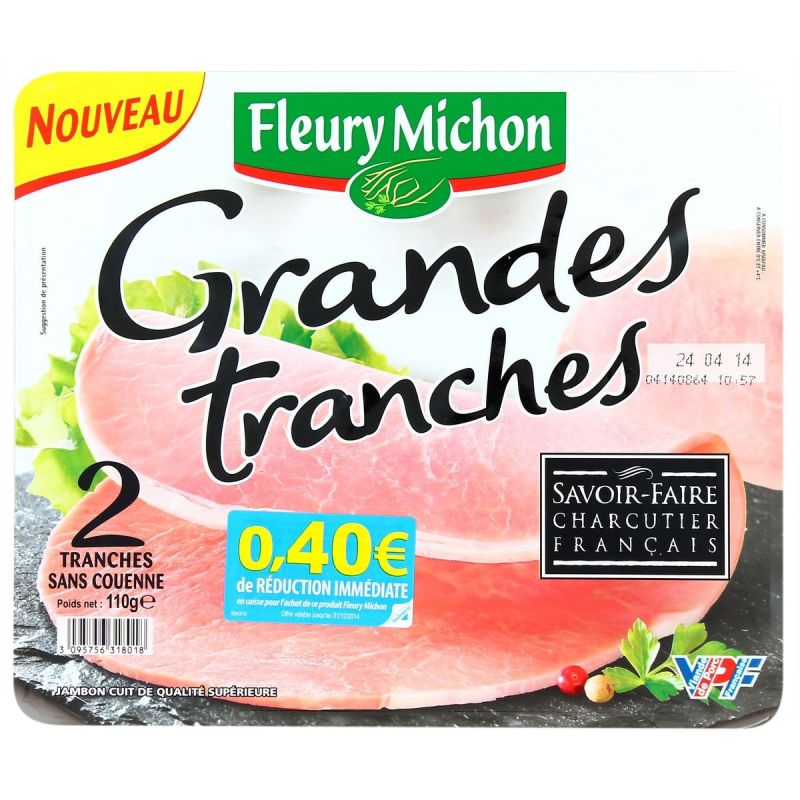 Fleury Michon Fm Jambon Ct Sc 2Gdes Tr 110G