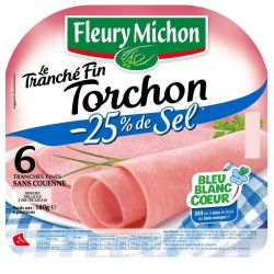 Fleury Michon 180G 6 Tranches Jambon Fines Le Torchon S/C.-Sel