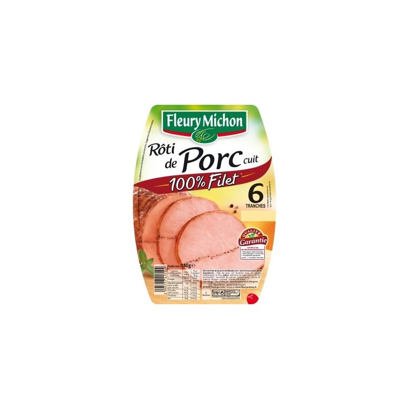 Fleury Michon Roti De Porc Dans Le Filet 6 Tranches 180G
