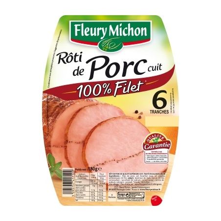 Fleury Michon Roti De Porc Dans Le Filet 6 Tranches 180G