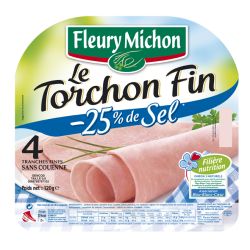 Fleury Michon 120G 4 Tranches Jambon Torchon Fin