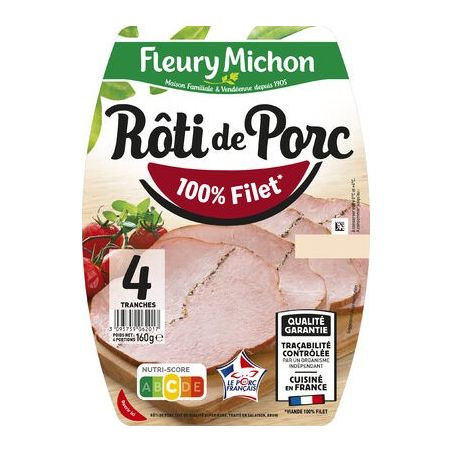 Fleury Michon 160G 4 Tr Roti Porc S/Cons F.M