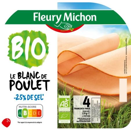 Fleury Michon 120G 4T Bl Plt Bio -25% De Sel