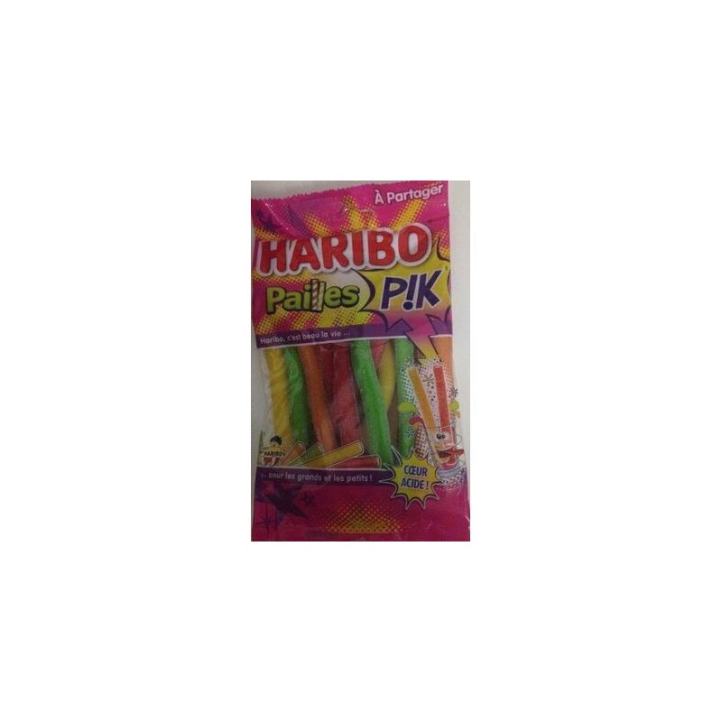 Haribo Bonbons Paille Pik Cœur Acide : Le Sachet De 180G