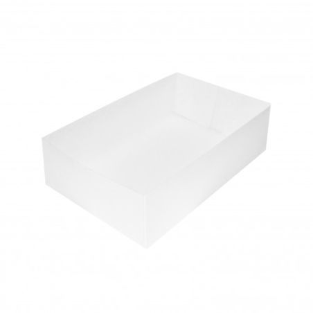 Economat Boîte À Gâteau Sans Couvercle, Carton Blanc, 22X14X5Cm : Par 100