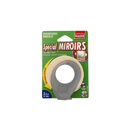 Plasto Adhesif Double Face Miroir Extra Fort 2.5X22 Plastofix