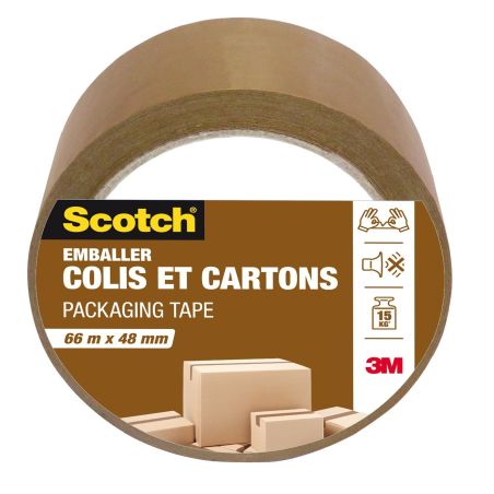 Scotch Adhésif Emballage Pp Havane 66Mx48Mm : Le Rouleau