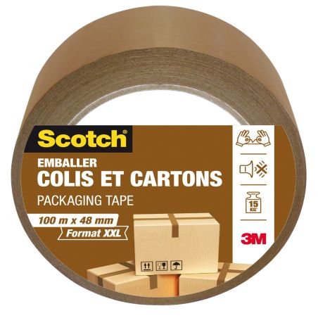 Scotch Ruban Adhésif Spécial Cartons 100Mx48Mm