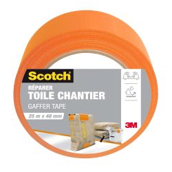 Scotch Adhésif Orange Toile Ultra Résistante Chantier 25Mx48Mm : Le Rouleau