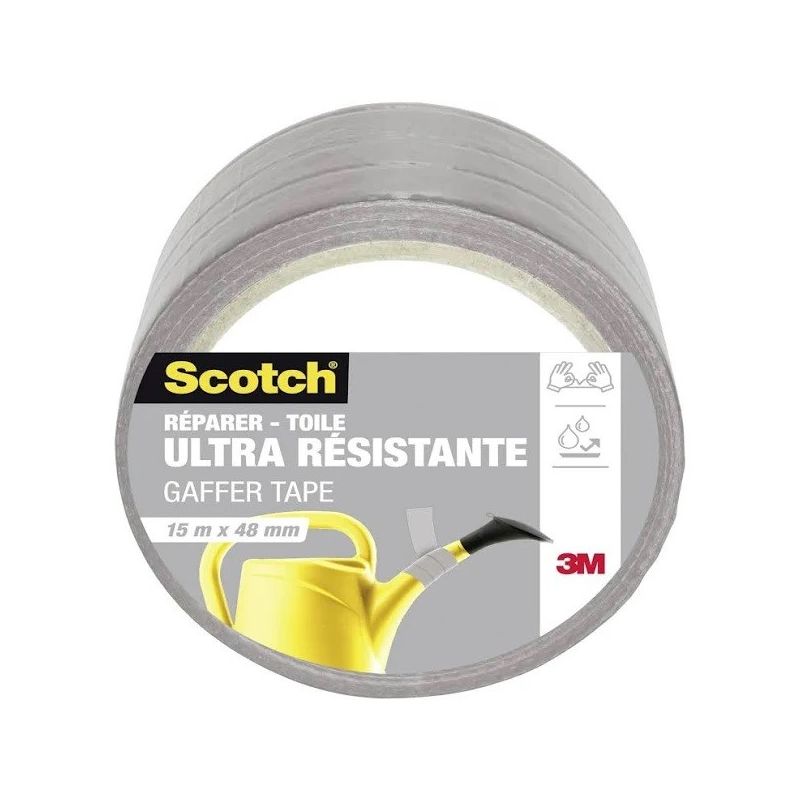 Scotch Adhésif Répare Toile Gris : Le Rouleau De 15M X 48Mm
