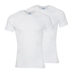 Athena Tee-Shirt Homme Blanc Manches Courtes Col V T2 Coton Bio : Le Lot De 2 Tee-Shirts