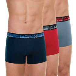 Athena Lot De 3 Boxers Pulse Homme Marine/Rouge/Gris T7