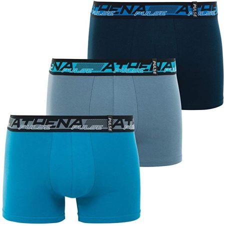 Athena Lot De 3 Boxers Pulse Homme Bleu/Gris/Marine T6